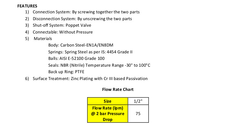 Ball type Screw couplings